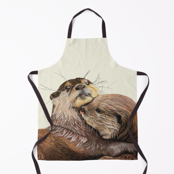 Item preview, Otter couple - Otter art - otter wall art - wildlife art - otter mate - otter family - otter swim designed and sold by IslesArt.