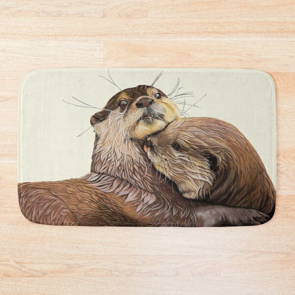 Artikelvorschau, Otterpaar - Otterkunst - Otterwandkunst - Tierkunst - Otterkamerad - Otterfamilie - Otterschwimmen entworfen und verkauft von IslesArt.