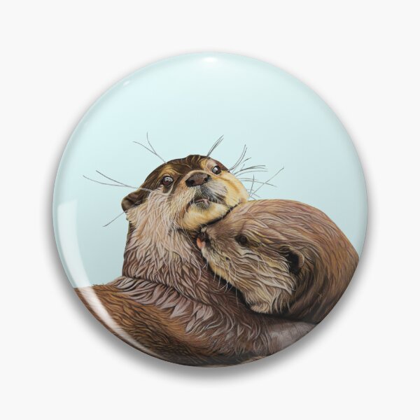 Item preview, Copy of Otter couple - Otter art - otter wall art - wildlife art - otter mate - otter family - otter swim designed and sold by IslesArt.