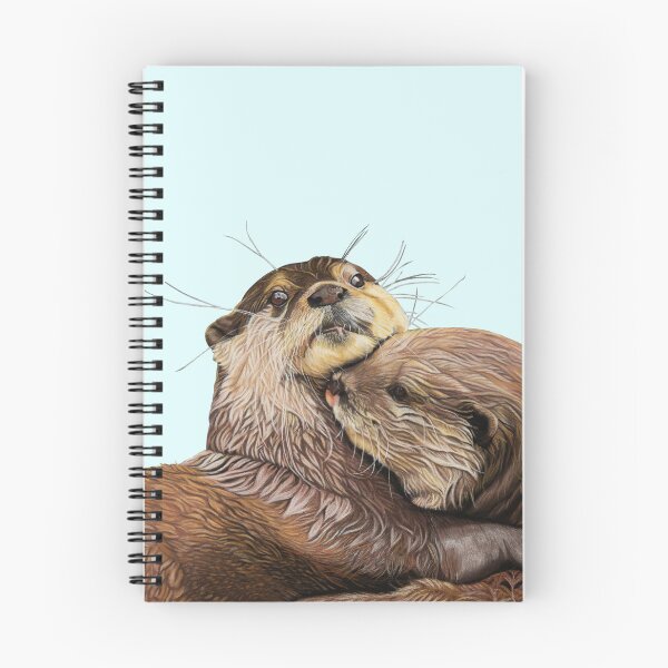 Item preview, Copy of Otter couple - Otter art - otter wall art - wildlife art - otter mate - otter family - otter swim designed and sold by IslesArt.