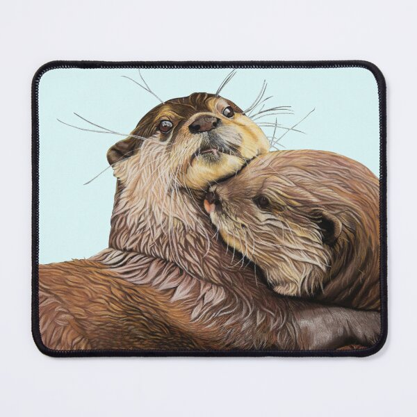 Item preview, Copy of Otter couple - Otter art - otter wall art - wildlife art - otter mate - otter family - otter swim designed and sold by IslesArt.