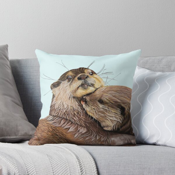 Item preview, Copy of Otter couple - Otter art - otter wall art - wildlife art - otter mate - otter family - otter swim designed and sold by IslesArt.