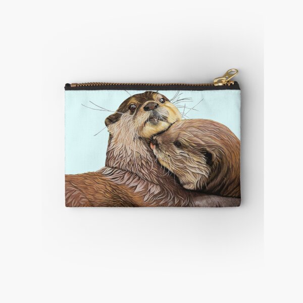 Item preview, Copy of Otter couple - Otter art - otter wall art - wildlife art - otter mate - otter family - otter swim designed and sold by IslesArt.