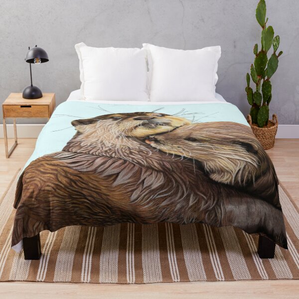 Item preview, Copy of Otter couple - Otter art - otter wall art - wildlife art - otter mate - otter family - otter swim designed and sold by IslesArt.