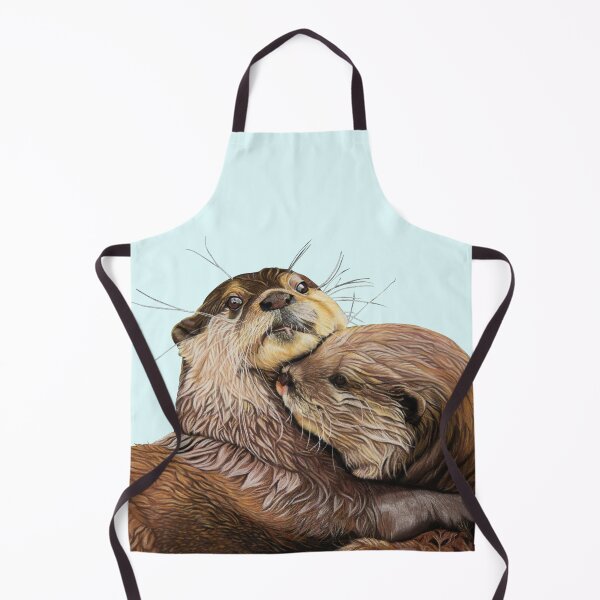 Item preview, Copy of Otter couple - Otter art - otter wall art - wildlife art - otter mate - otter family - otter swim designed and sold by IslesArt.