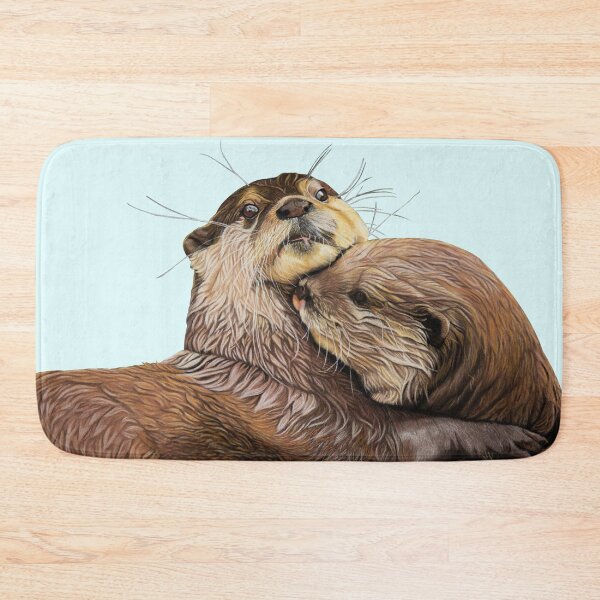 Artikelvorschau, Kopie von Otterpaar - Otterkunst - Otterwandkunst - Tierkunst - Otterkamerad - Otterfamilie - Otterschwimmen entworfen und verkauft von IslesArt.