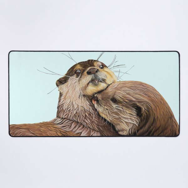 Item preview, Copy of Otter couple - Otter art - otter wall art - wildlife art - otter mate - otter family - otter swim designed and sold by IslesArt.