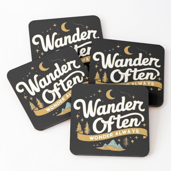 Item preview, Wander Often Wonder Always Dark Mode Minimalist designed and sold by Earthbound Travel Co..