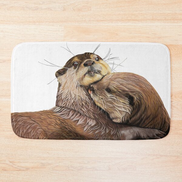 Artikelvorschau, Otterpaar - Otterkunst - Otterwandkunst - Tierkunst - Otterpaarung - Otterfamilie - Otterschwimmen entworfen und verkauft von IslesArt.