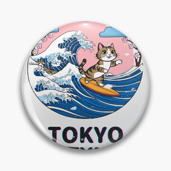 Item preview, Japanese Vintage Surfing Cat designed and sold by R46Tokyo.