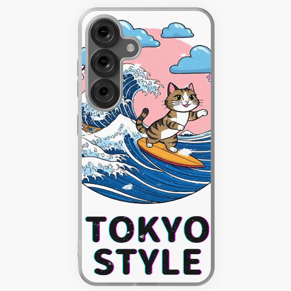 Aperçu de l'œuvre Chat surfeur japonais vintage créée et vendue par R46Tokyo.