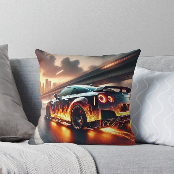 Item preview, Flaming Nissan GT-R - High-Speed Street Racing Art designed and sold by AkilaCreations .