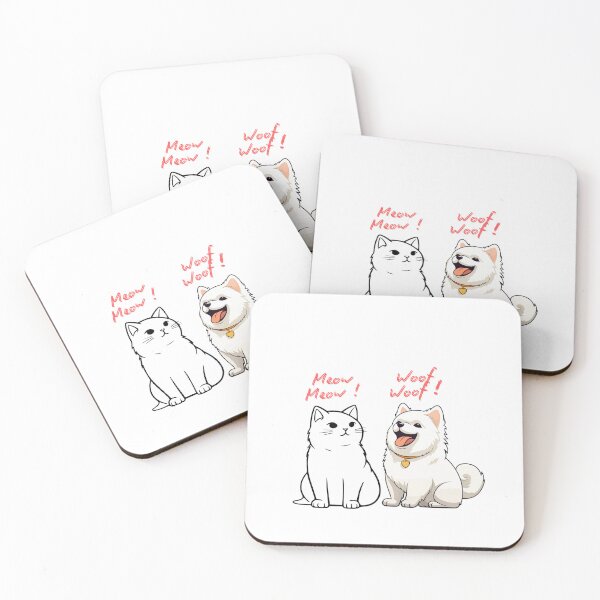 Item preview, Meow Meow! Woof Woof! Funny Cat & Dog Best Friends Design designed and sold by World-Shop25.
