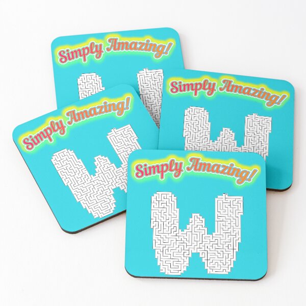 Item preview, SIMPLY AMAZING! *W* Monogram Maze Puzzle Game - Cute Fun Whimsical Alphabet Letter Initial Print - Kids Childs Teen Party-Baby Bridal Shower Wedding FAVOR GIFT designed and sold by Spinning Plates 360.