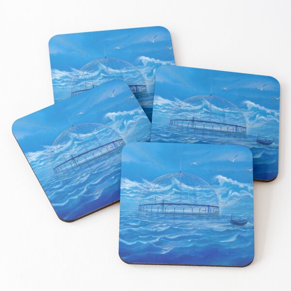 Item preview, Swimming lake in the sea - bird aviary as an outdoor swimming pool in the sea designed and sold by art paintings.