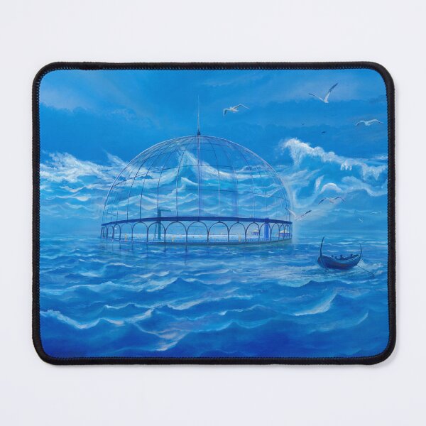 Item preview, Swimming lake in the sea - bird aviary as an outdoor swimming pool in the sea designed and sold by art paintings.
