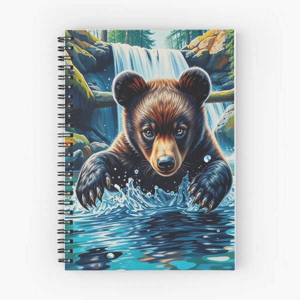Item preview, Cachorro de oso negro jugando en una piscina designed and sold by Skye Ryan-Evans.