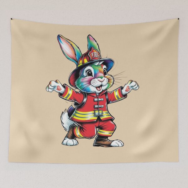 Item preview,  Easter Bunny the Fireman designed and sold by Nature's Palette.