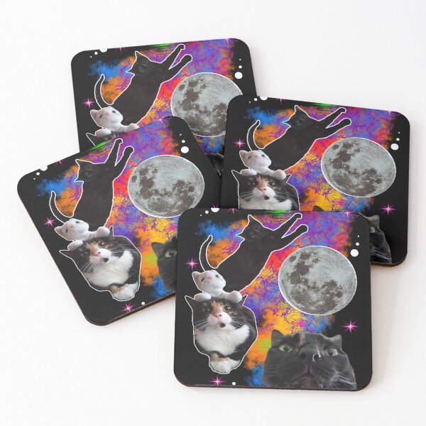 Item preview, Three Cats One Moon - kitties meowing at the moon designed and sold by Michael Stewart.