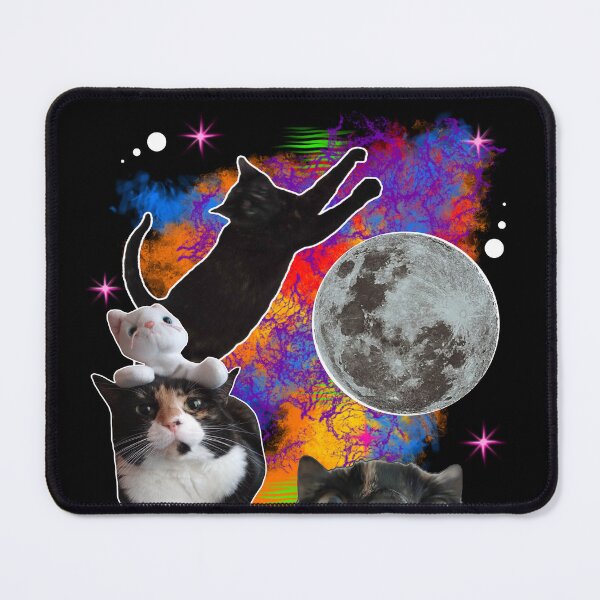 Item preview, Three Cats One Moon - kitties meowing at the moon designed and sold by Michael Stewart.