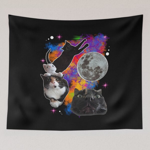 Item preview, Three Cats One Moon - kitties meowing at the moon designed and sold by Michael Stewart.
