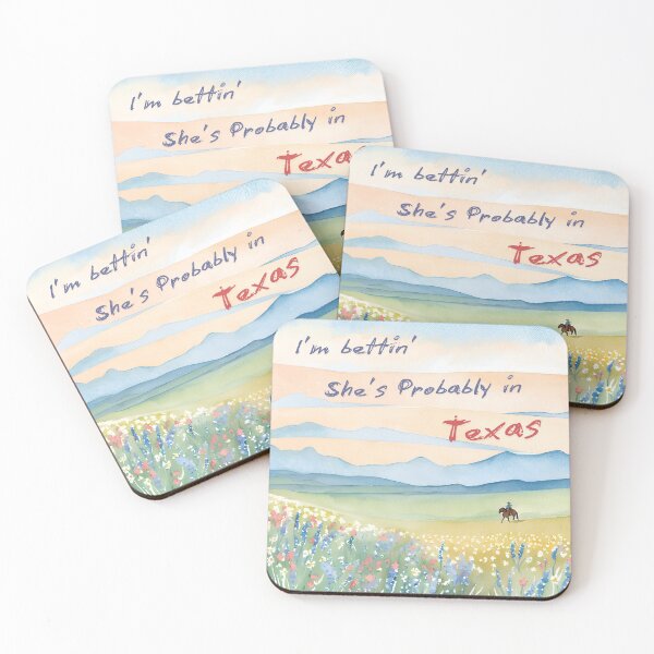 Item preview, She’s Probably in Texas – Wildflower Cowboy Scene designed and sold by HonkyTonk2025.