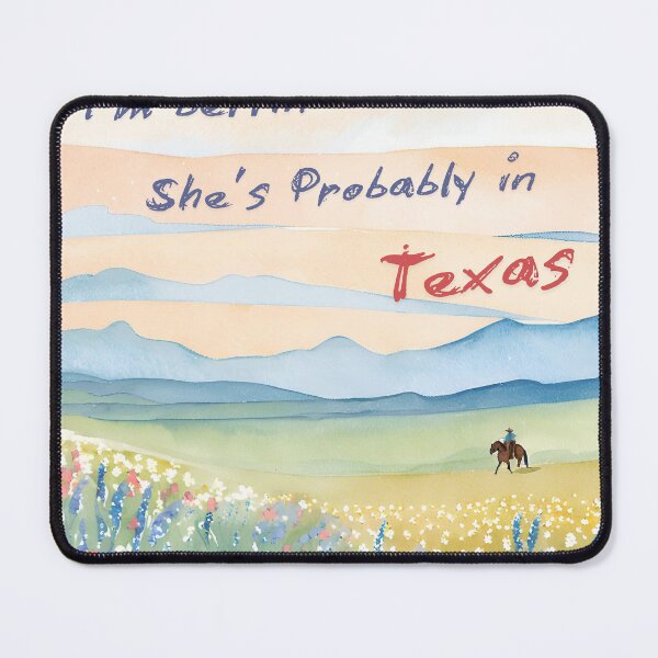Item preview, She’s Probably in Texas – Wildflower Cowboy Scene designed and sold by HonkyTonk2025.