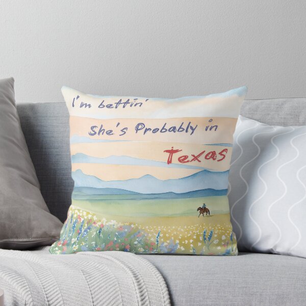 Item preview, She’s Probably in Texas – Wildflower Cowboy Scene designed and sold by HonkyTonk2025.