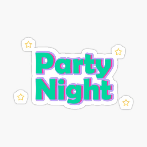 Item preview, Colorful letters "Party Night" designed and sold by ShopUpis.