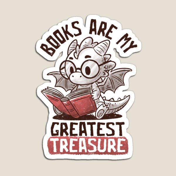 Item preview, Books Are My Greatest Treasure Cute Dragon Reading designed and sold by koalateess.