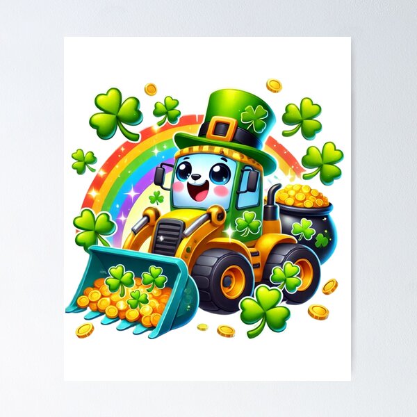 Item preview, Bulldozer del día de San Patricio designed and sold by PosiVibes Co..