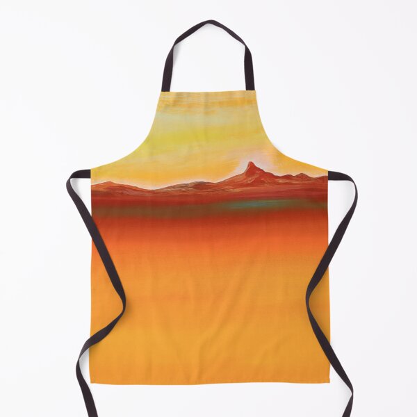 Item preview, Orange Sea - orange water with island group designed and sold by art paintings.