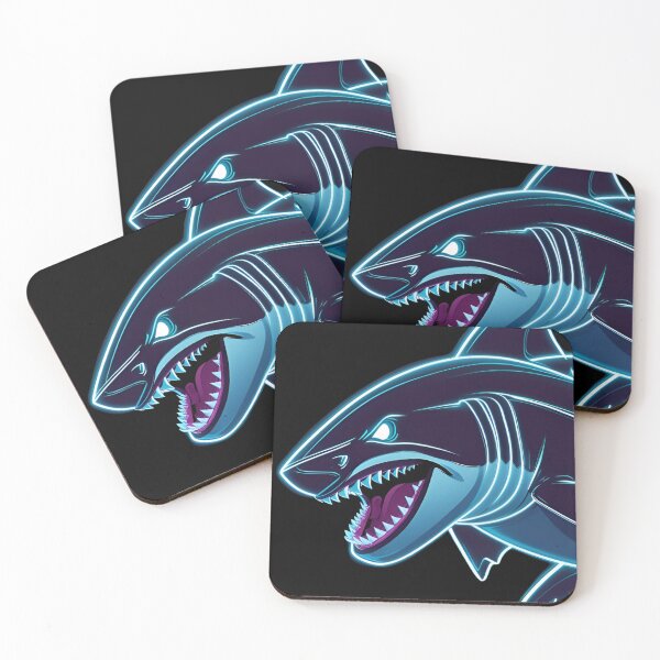 Item preview, Fierce Neon Shark - Minimalist Glowing Art designed and sold by StudioNeon.