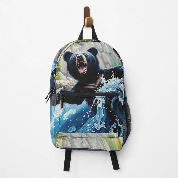 Item preview, Black Bear on a Waterfall Slide designed and sold by Skye Ryan-Evans.