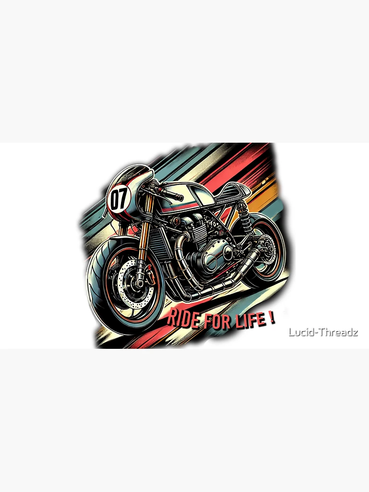Thumbnail 3 of 3, Cap, Cafe Racer Motorcycle Ride For Life designed and sold by Lucid-Threadz.