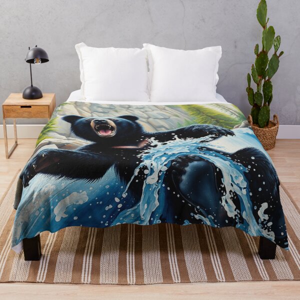 Item preview, Black Bear on a Waterfall Slide designed and sold by Skye Ryan-Evans.