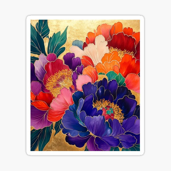 Item preview, Golden Bloom: Vibrant Peony Elegance designed and sold by AYANO97.
