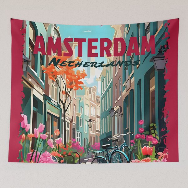 Artikelvorschau, Amsterdam Niederlande Reise Poster Wand Dekor Kunst Hause entworfen und verkauft von GTwoThree.