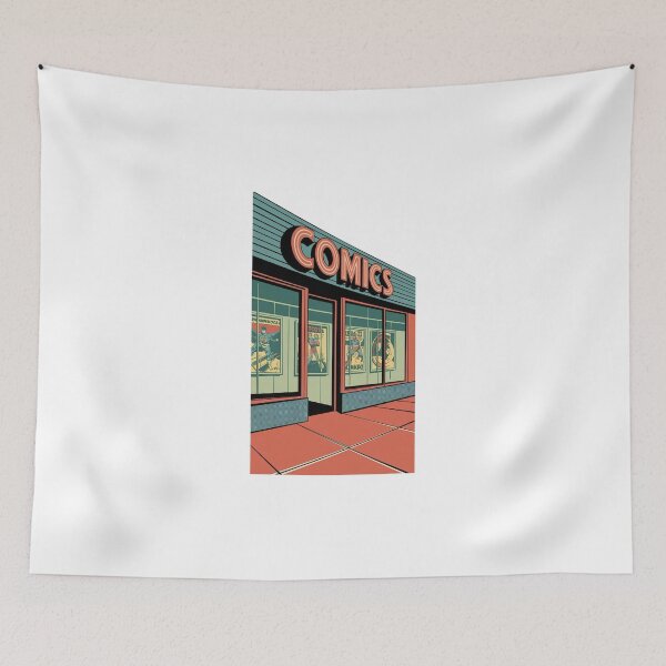Item preview, Retro Comic Book Shopfront – Vintage Minimalist Design designed and sold by OldSchoolRetro.