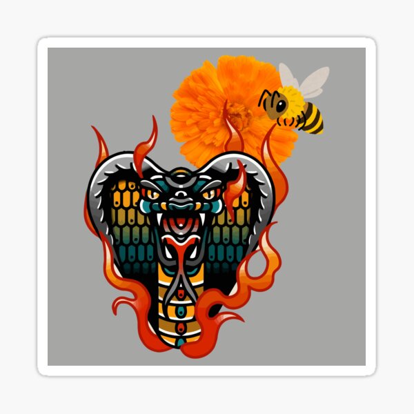 Item preview, Fiery Cobra and the Bee’s Flower designed and sold by ToscaniArt.