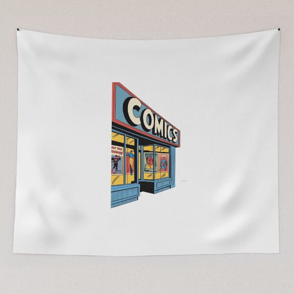 Item preview, Retro Comic Book Shopfront – Vintage Minimalist Design designed and sold by OldSchoolRetro.