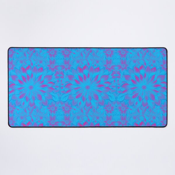 Item preview, Trippy Psychedelic Floral Pattern – Bold Optical Illusion Design in Blue & Pink designed and sold by LemonHorse.