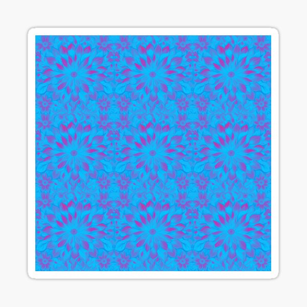 Item preview, Trippy Psychedelic Floral Pattern – Bold Optical Illusion Design in Blue & Pink designed and sold by LemonHorse.