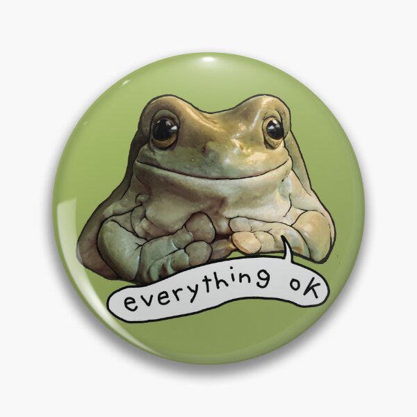 Item preview, "Everything Ok" Smiling Frog (Maeve) designed and sold by dumplingdepot.