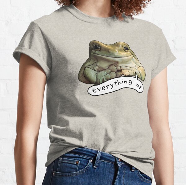 Aperçu de l'œuvre "Tout va bien" Grenouille souriante (Maeve) créée et vendue par dumplingdepot.