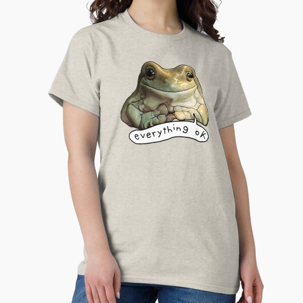 Aperçu de l'œuvre "Tout va bien" Grenouille souriante (Maeve) créée et vendue par dumplingdepot.