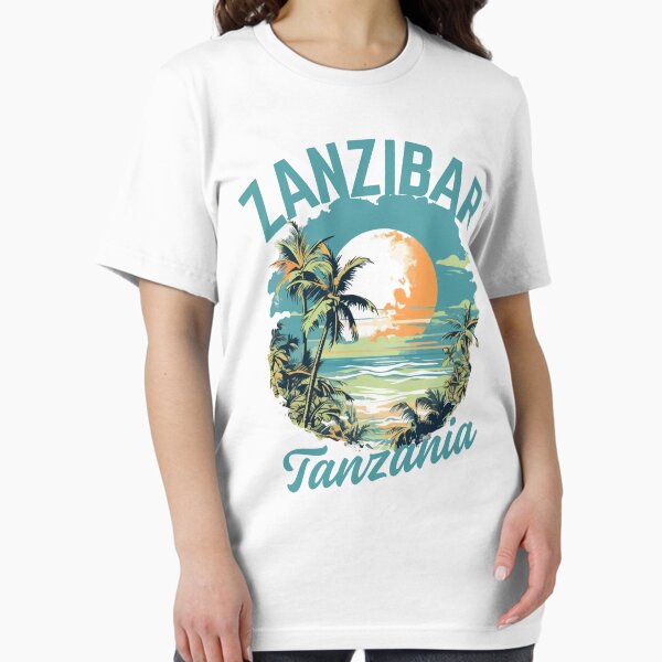 Item preview, Copy of Vintage-Style Zanzibar Tanzania Beach - Aqua Text designed and sold by SurfingLocales.