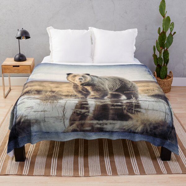 Item preview, Vintage Print of a Majestic Brown Bear in a Lonely Stream - dePace' designed and sold by mrpropcake.
