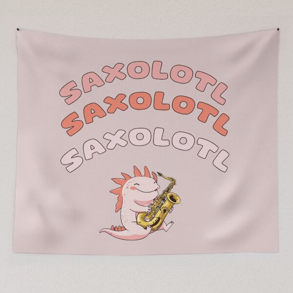 Item preview, "Saxolotl – The Cutest Kawaii Axolotl Jamming Out! designed and sold by La Loca.