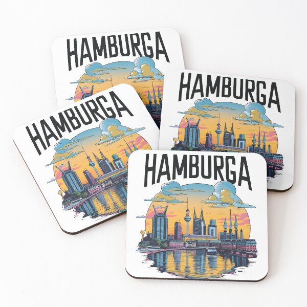 Item preview, Hamburga Sunset Skyline Art – Featuring Michel and Elbphilharmonie" designed and sold by WAUZ.